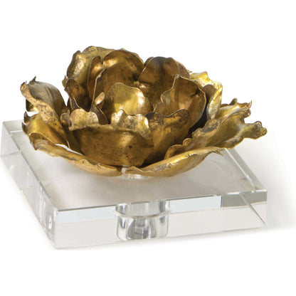 Adeline Accessory by Regina Andrew in gold and gold leaf. Made from steel in a modern style.