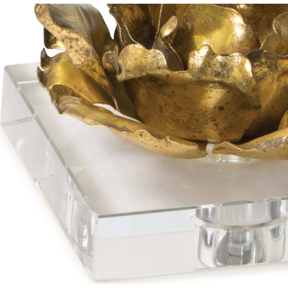 Adeline Accessory by Regina Andrew in gold and gold leaf. Made from steel in a modern style.