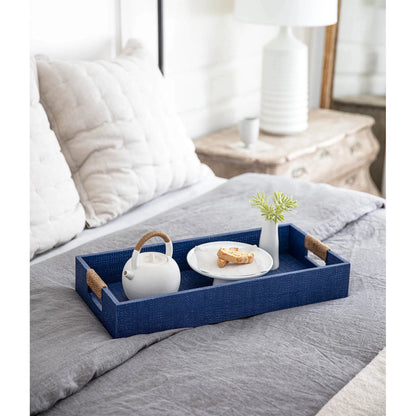 Logia Rectangle Tray by Regina Andrew in white. Made from resin in a modern style.