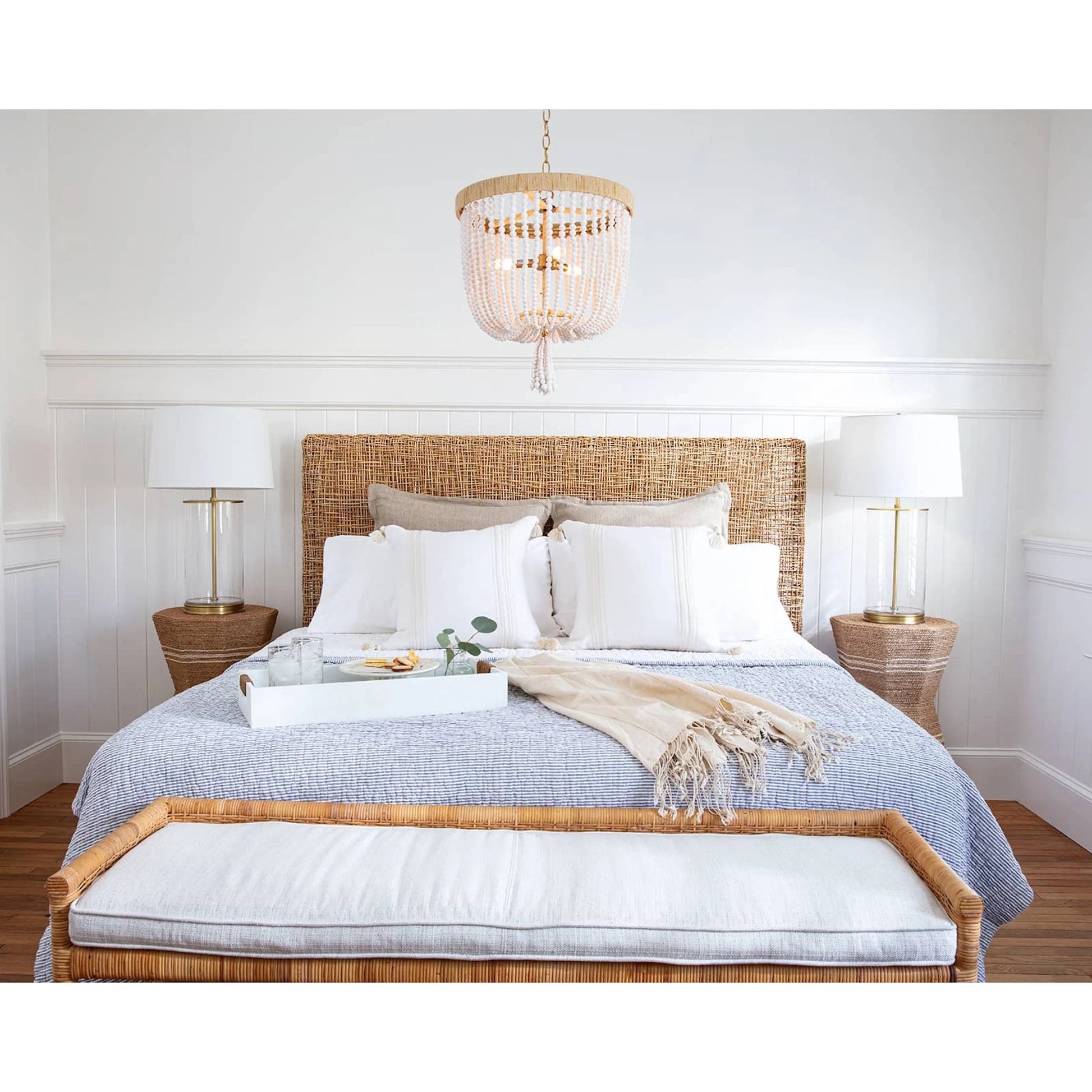 Logia Rectangle Tray by Regina Andrew in white. Made from resin in a modern style.