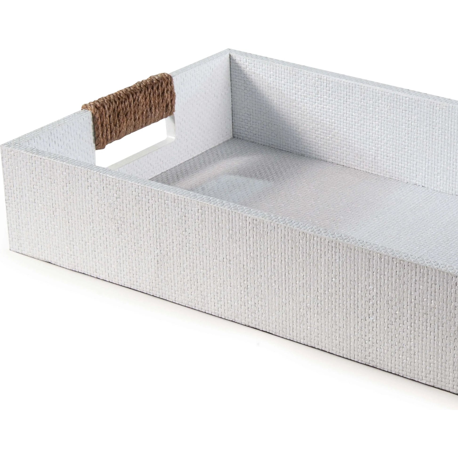 Logia Rectangle Tray by Regina Andrew in white. Made from resin in a modern style.