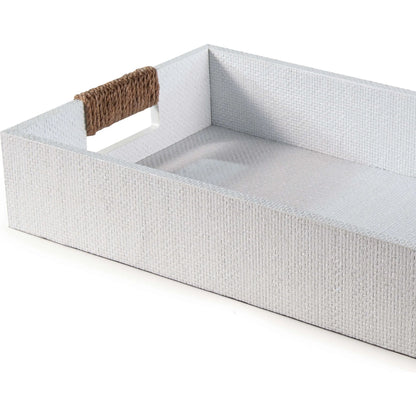 Logia Rectangle Tray by Regina Andrew in white. Made from resin in a modern style.