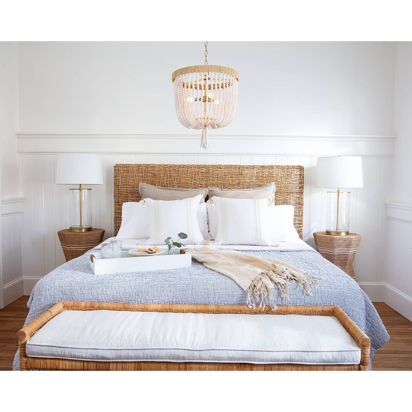 016 SR-769998 | Lifestyle | Logia Rectangle Tray by Regina Andrew in white. Made from resin in a modern style.