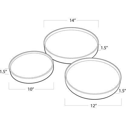 Mixer Trays (Set of 3) by Regina Andrew in brass and natural brass. Made from steel in a modern style.