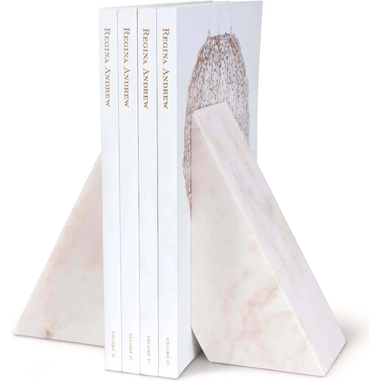002 SR-770025 | Additional Silo | Othello Marble Bookends by Regina Andrew in white. Made from marble in a eclectic & global style.