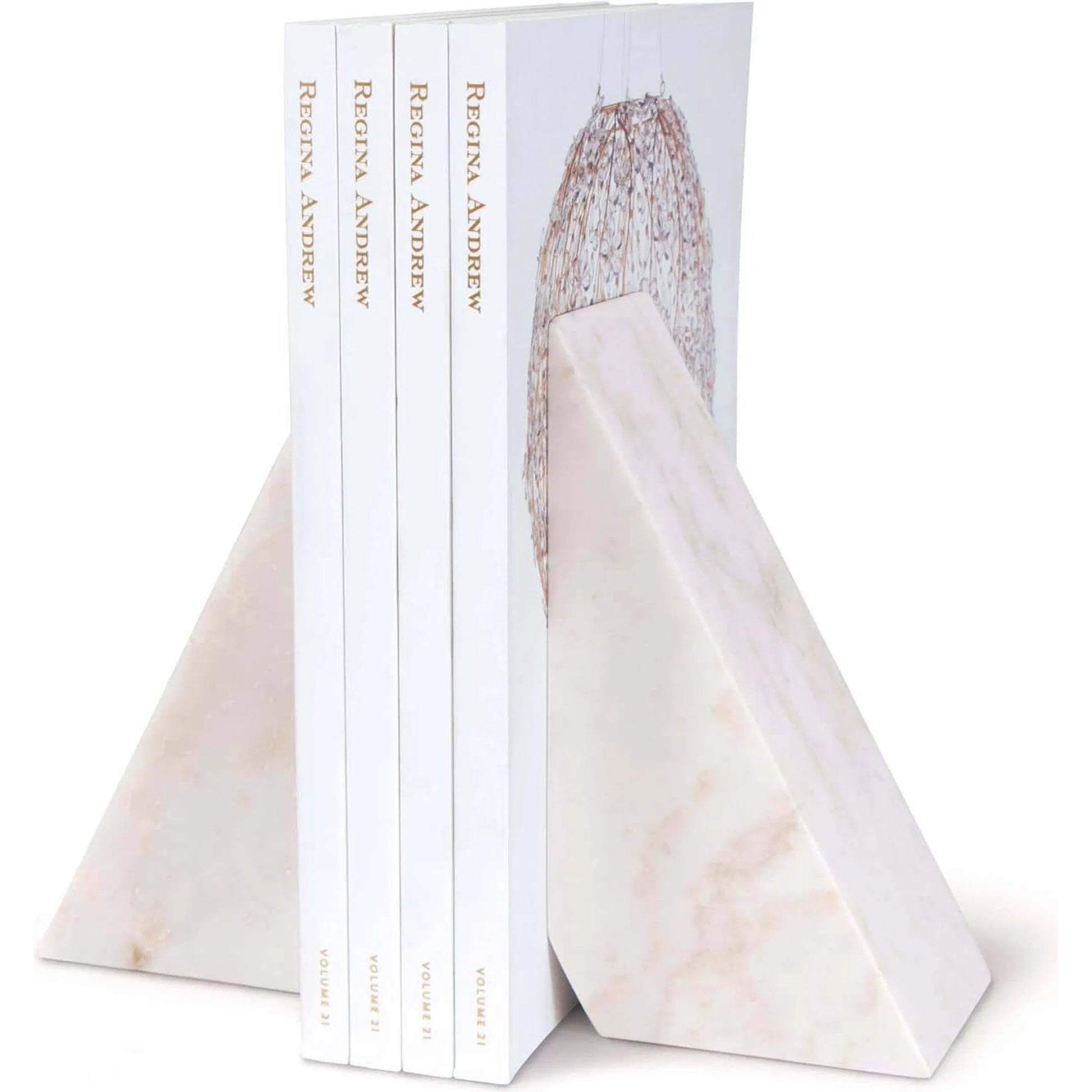 Othello Marble Bookends by Regina Andrew in white. Made from marble in a eclectic & global style.