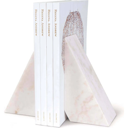 Othello Marble Bookends by Regina Andrew in white. Made from marble in a eclectic & global style.