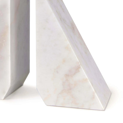 Othello Marble Bookends by Regina Andrew in white. Made from marble in a eclectic & global style.