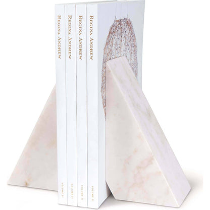 Othello Marble Bookends by Regina Andrew in white. Made from marble in a eclectic & global style.