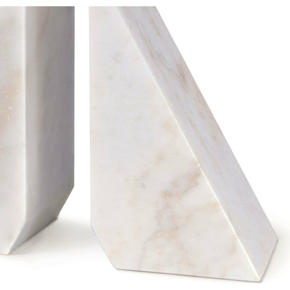 Othello Marble Bookends by Regina Andrew in white. Made from marble in a eclectic & global style.