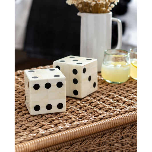 Gaming Dice Pair by Regina Andrew in neutral. Made from bone in a transitional style.