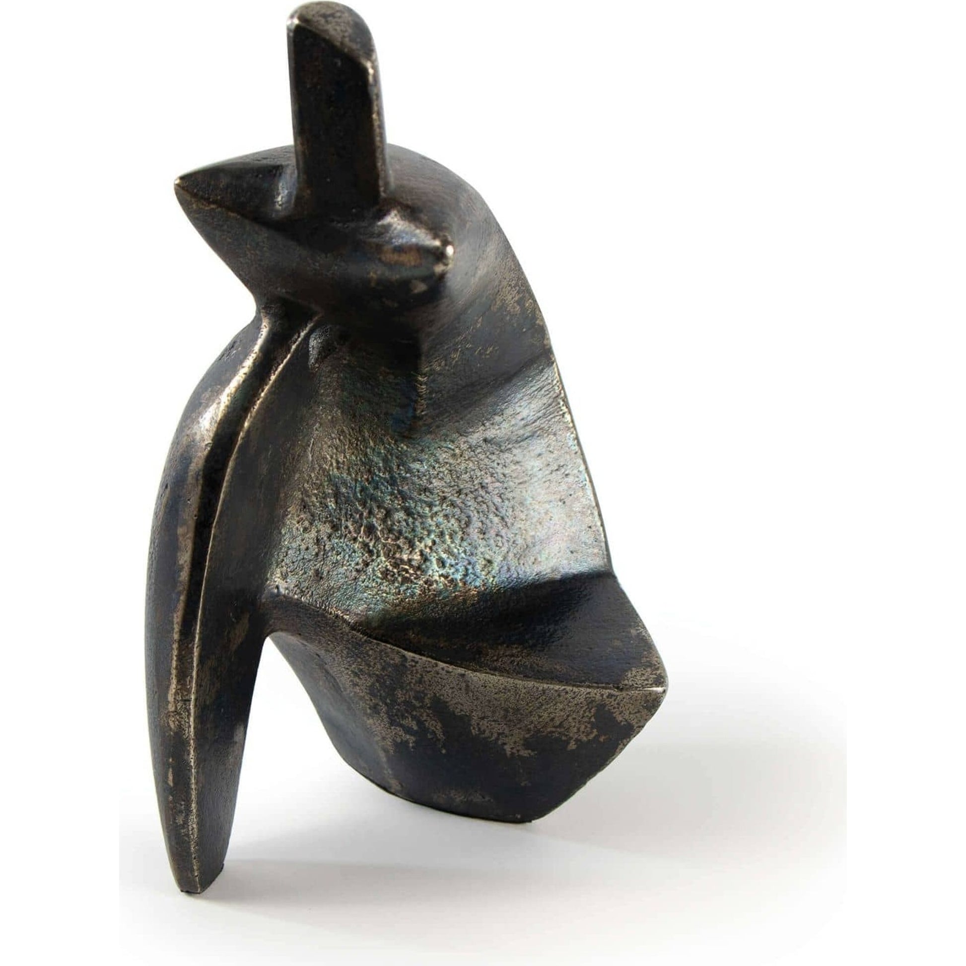 Deity Sculpture by Regina Andrew in black and blacken zinc. Made from aluminum in a eclectic & global style.