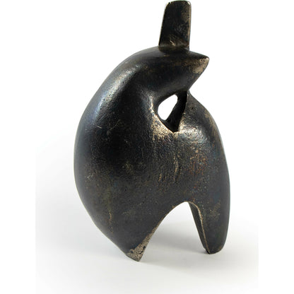 Deity Sculpture by Regina Andrew in black and blacken zinc. Made from aluminum in a eclectic & global style.