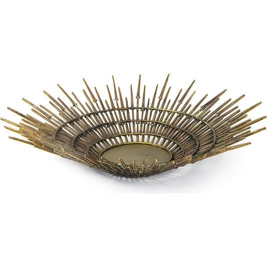 Zon Bowl by Regina Andrew in brass and antique gold. Made from iron in a modern style.
