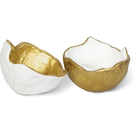 Pina Bowl Set by Regina Andrew in white. Made from aluminum in a modern style.