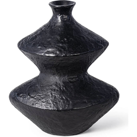 Poe Vase by Regina Andrew in black. Made from aluminum in a modern style.