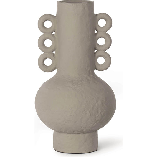 Chandra Vase by Regina Andrew in brown. Made from aluminum in a modern style.