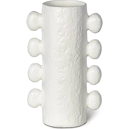 Sanya Vase by Regina Andrew in white. Made from aluminum in a modern style.