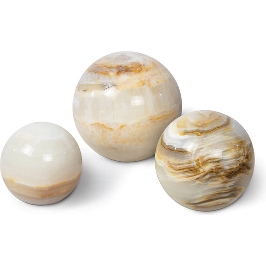 Jade Sphere Object Set by Regina Andrew in neutral. Made from jade in a modern style.