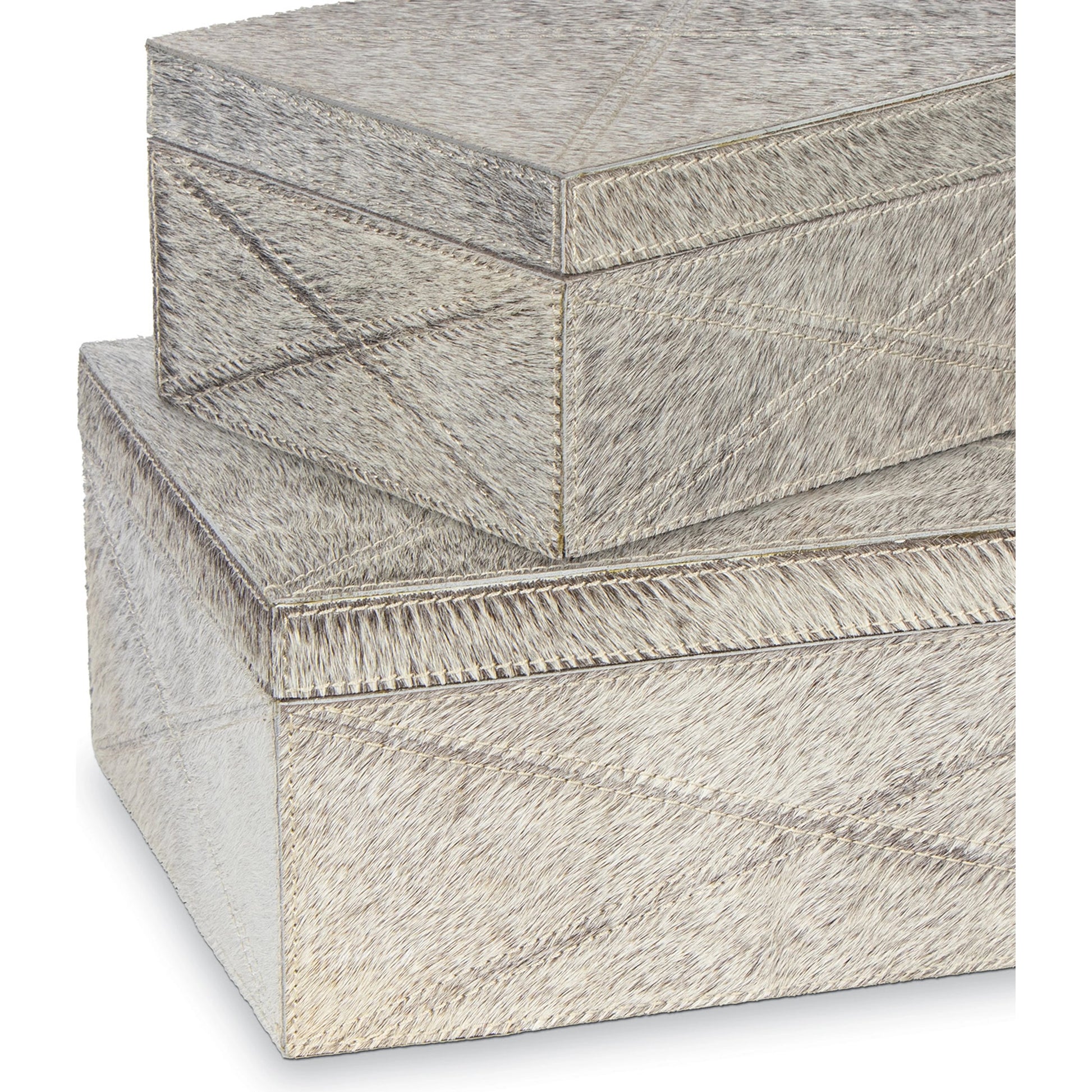Andres Hair on Hide Box Set by Regina Andrew in grey. Made from hair on hide in a modern style.