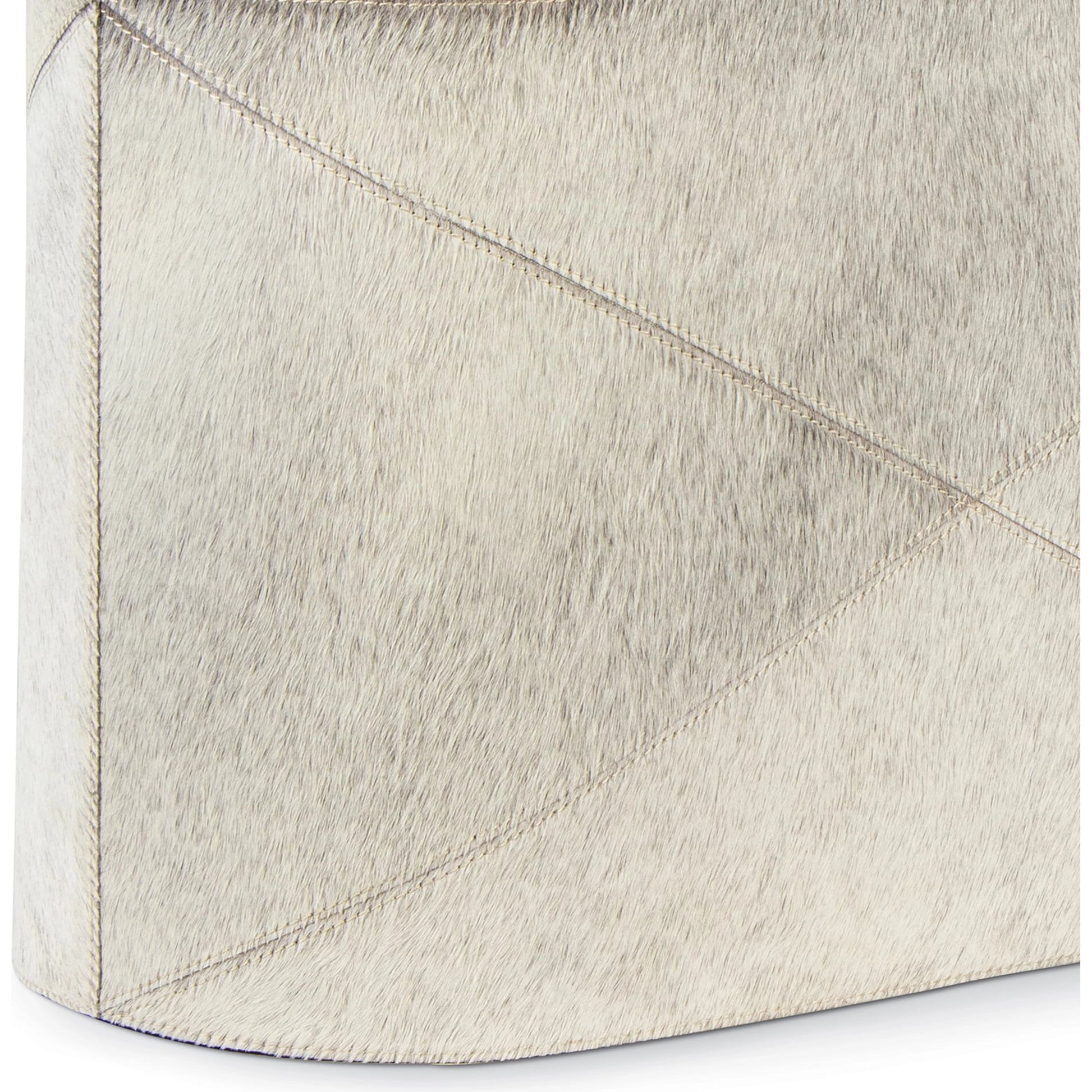 Andres Hair on Hide Basket by Regina Andrew in grey. Made from hair on hide in a modern style.