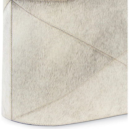 Andres Hair on Hide Basket by Regina Andrew in grey. Made from hair on hide in a modern style.