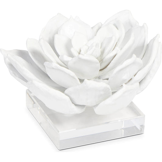 Succulent Resin Sculpture I by Regina Andrew in white. Made from resin in a modern style.
