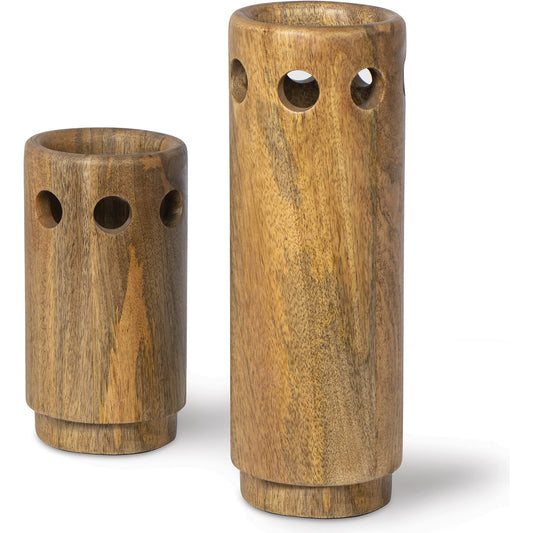 Savior Vase Set by Regina Andrew. Made from mango wood in a modern style.