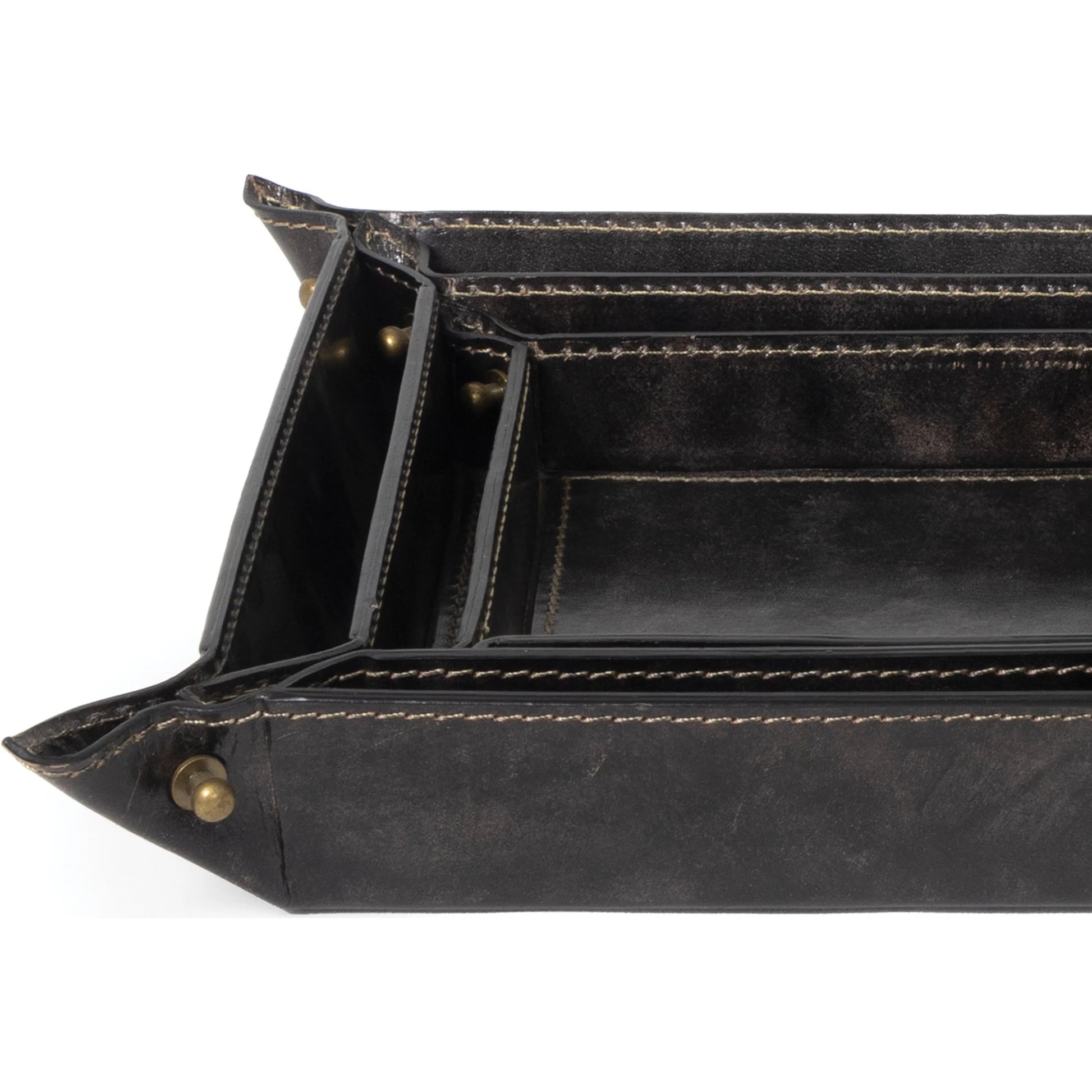 Derby Leather Tray Set by Regina Andrew. Made from leather in a modern style.