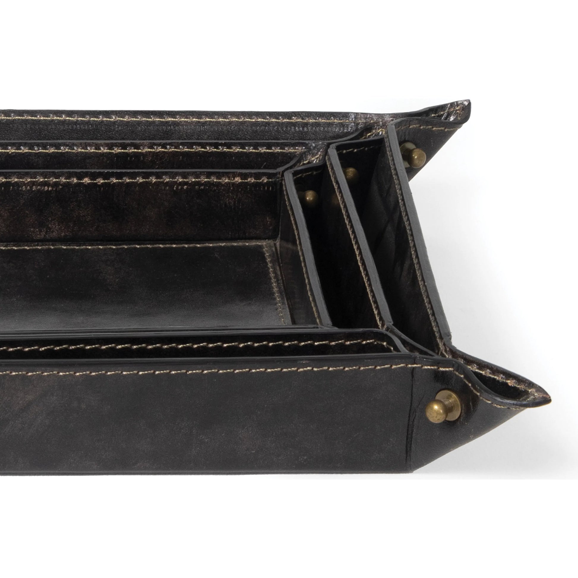 Derby Leather Tray Set by Regina Andrew. Made from leather in a modern style.
