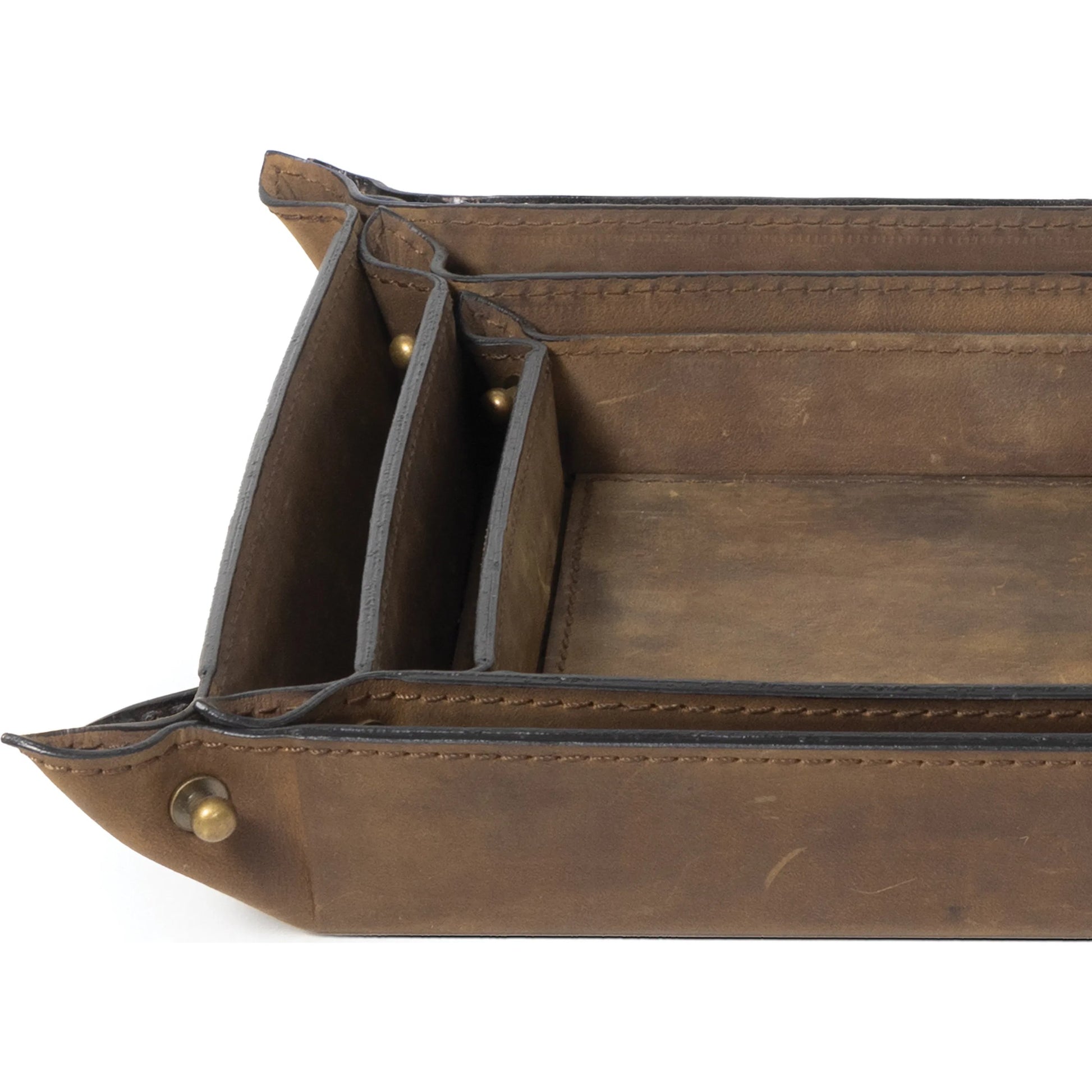 Derby Leather Tray Set by Regina Andrew. Made from leather in a modern style.