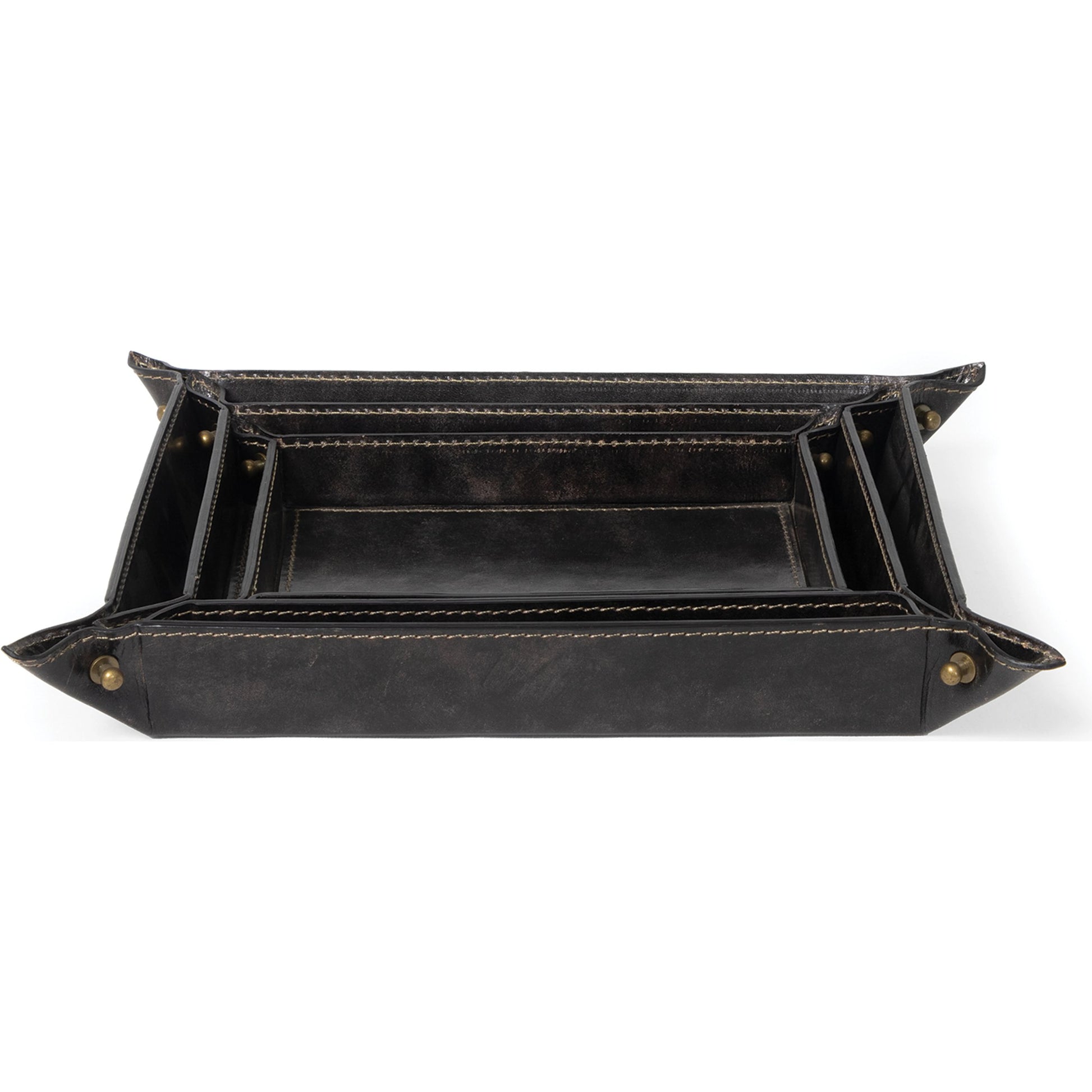 Derby Leather Tray Set by Regina Andrew. Made from leather in a modern style.