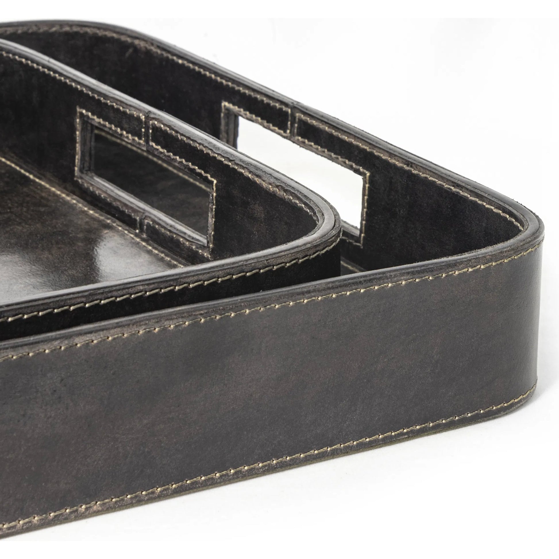 Derby Rectangle Leather Tray Set by Regina Andrew. Made from leather in a modern style.