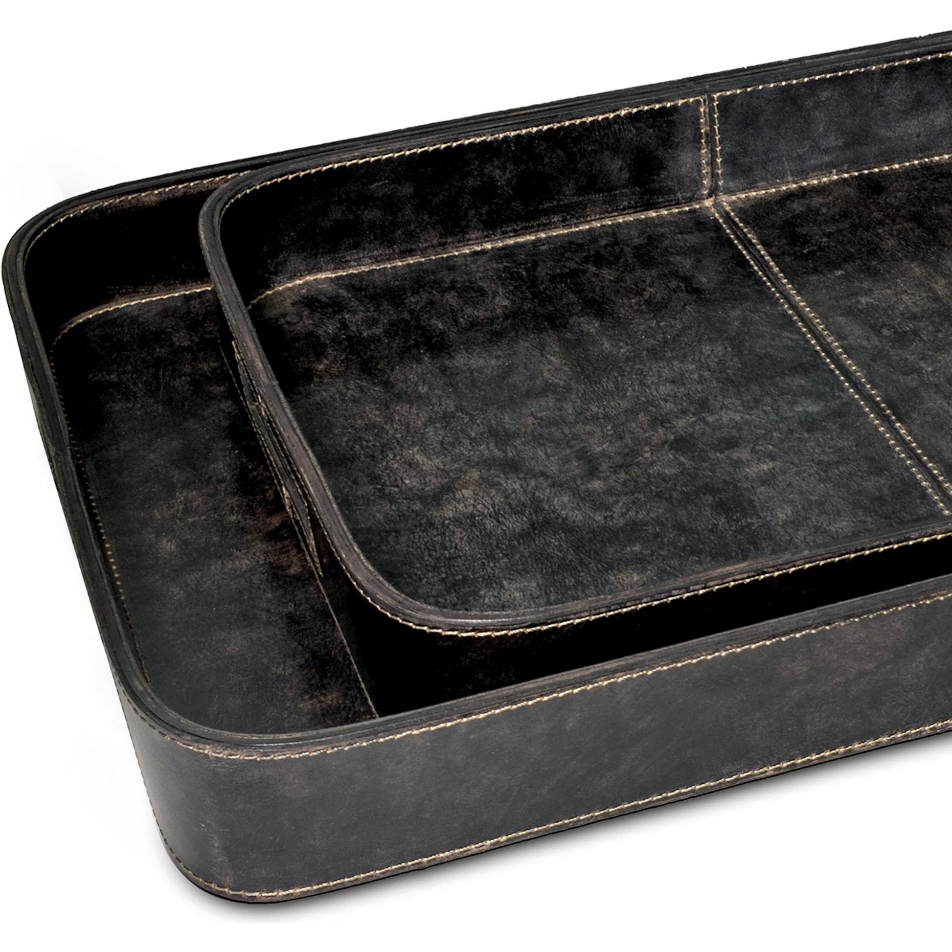 Derby Rectangle Leather Tray Set by Regina Andrew. Made from leather in a modern style.