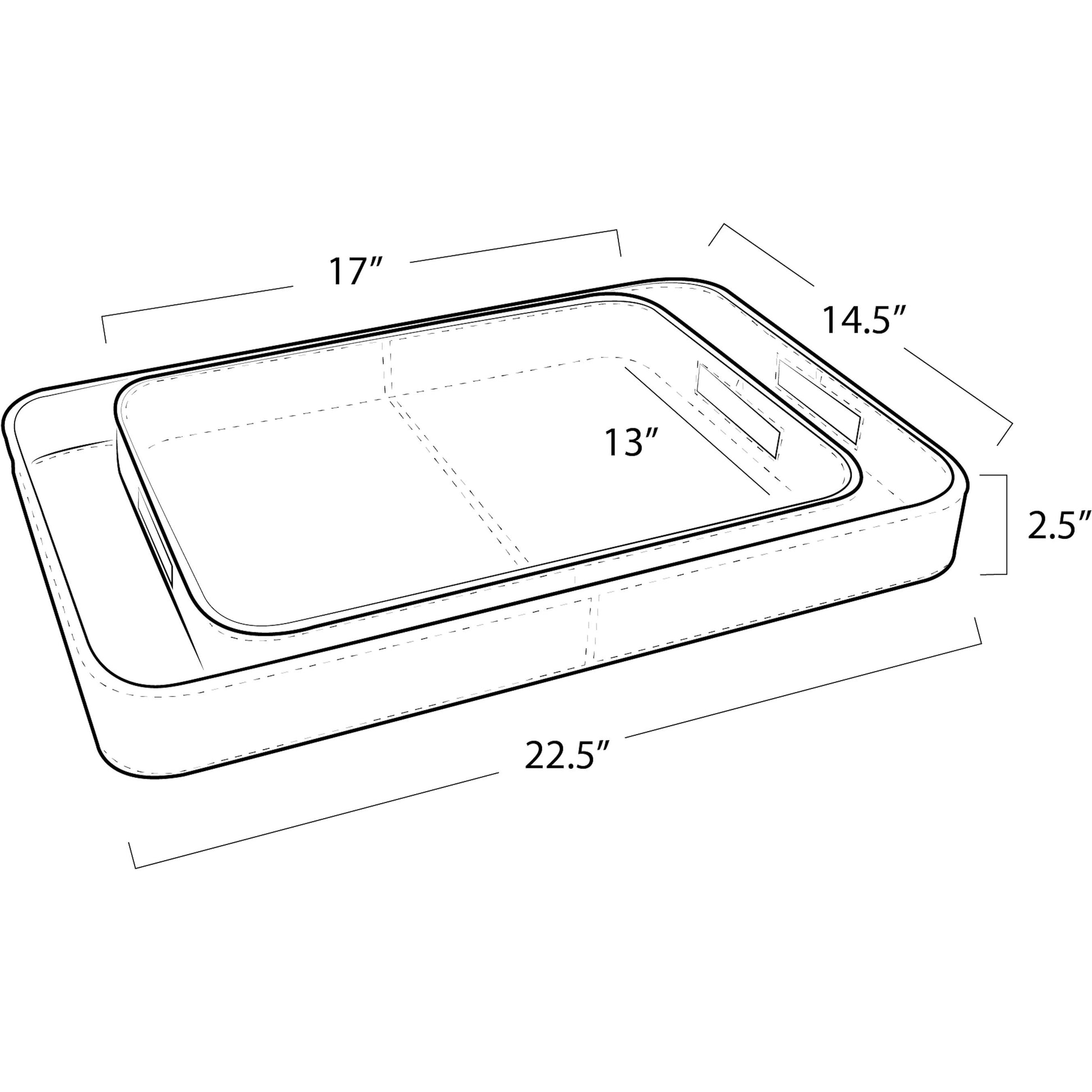 Derby Rectangle Leather Tray Set by Regina Andrew. Made from leather in a modern style.