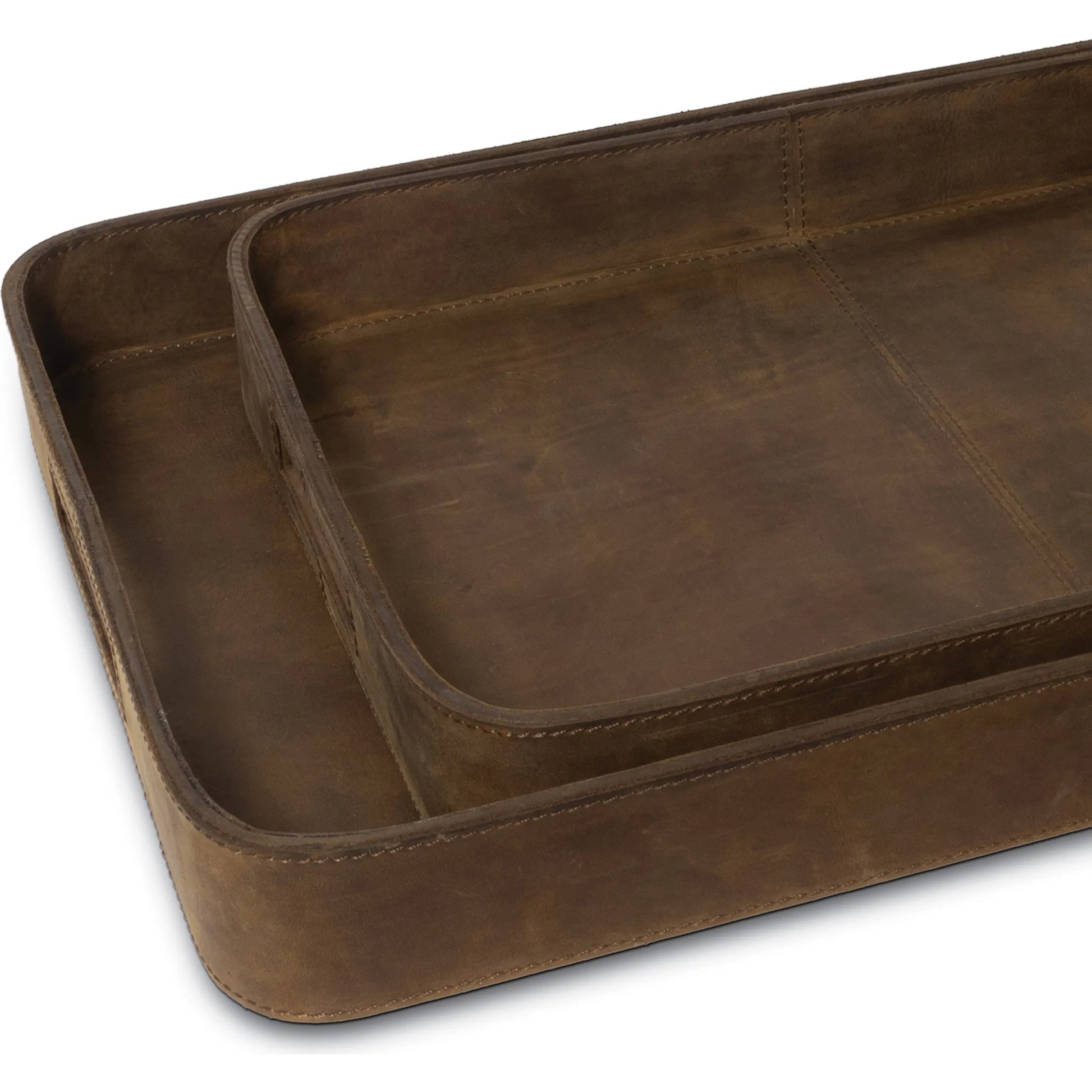 Derby Rectangle Leather Tray Set by Regina Andrew. Made from leather in a modern style.