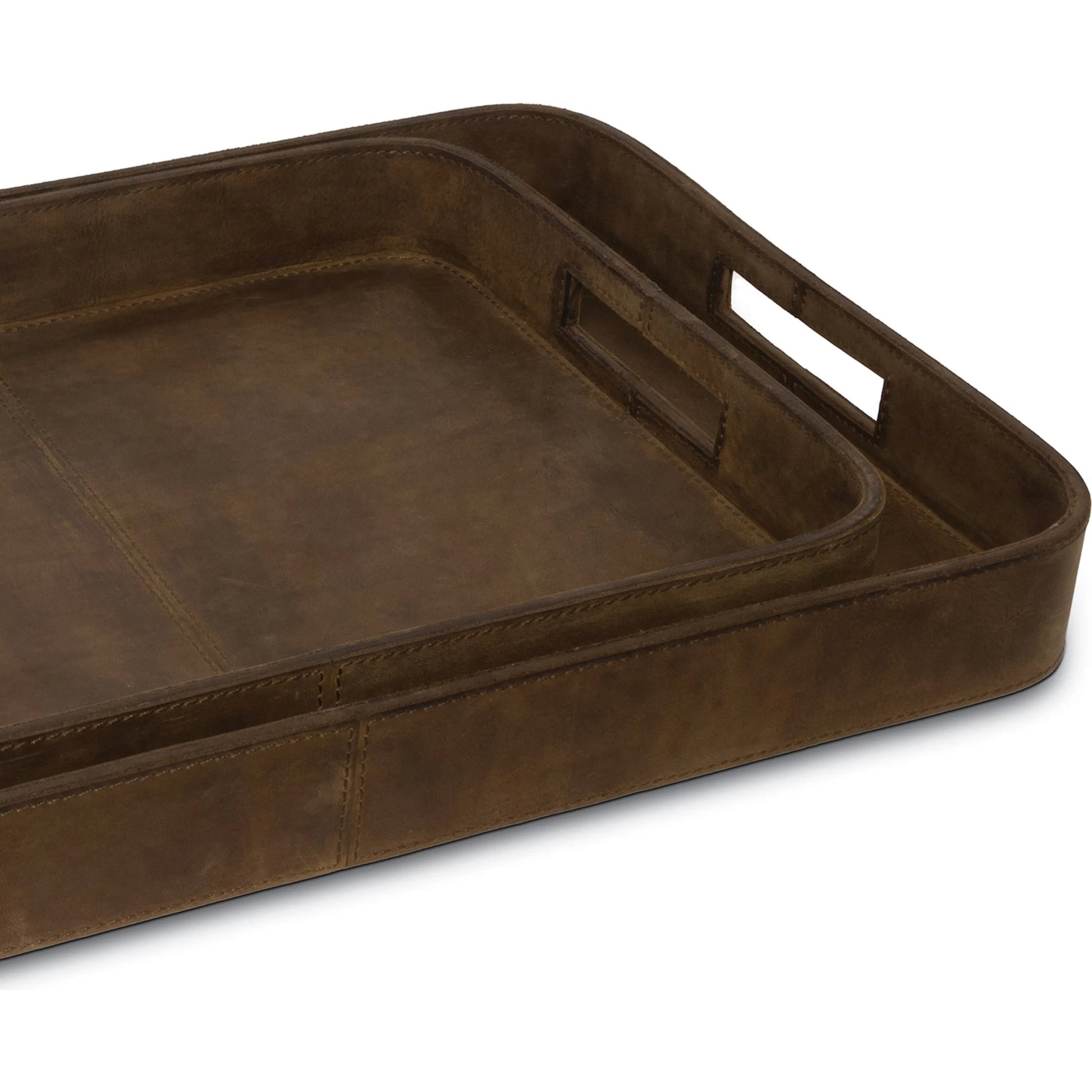 Derby Rectangle Leather Tray Set by Regina Andrew. Made from leather in a modern style.