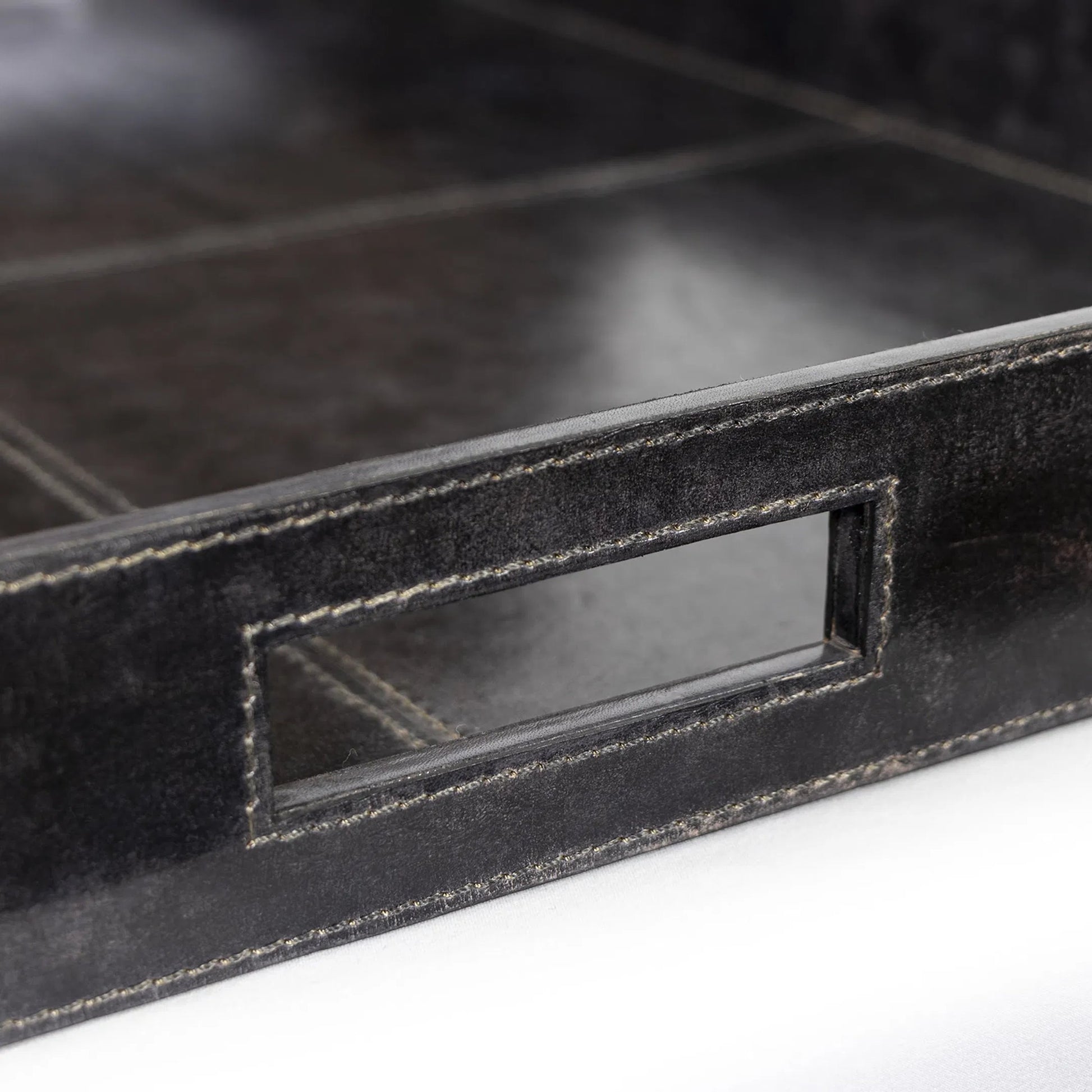 Derby Square Leather Tray by Regina Andrew. Made from leather in a modern style.
