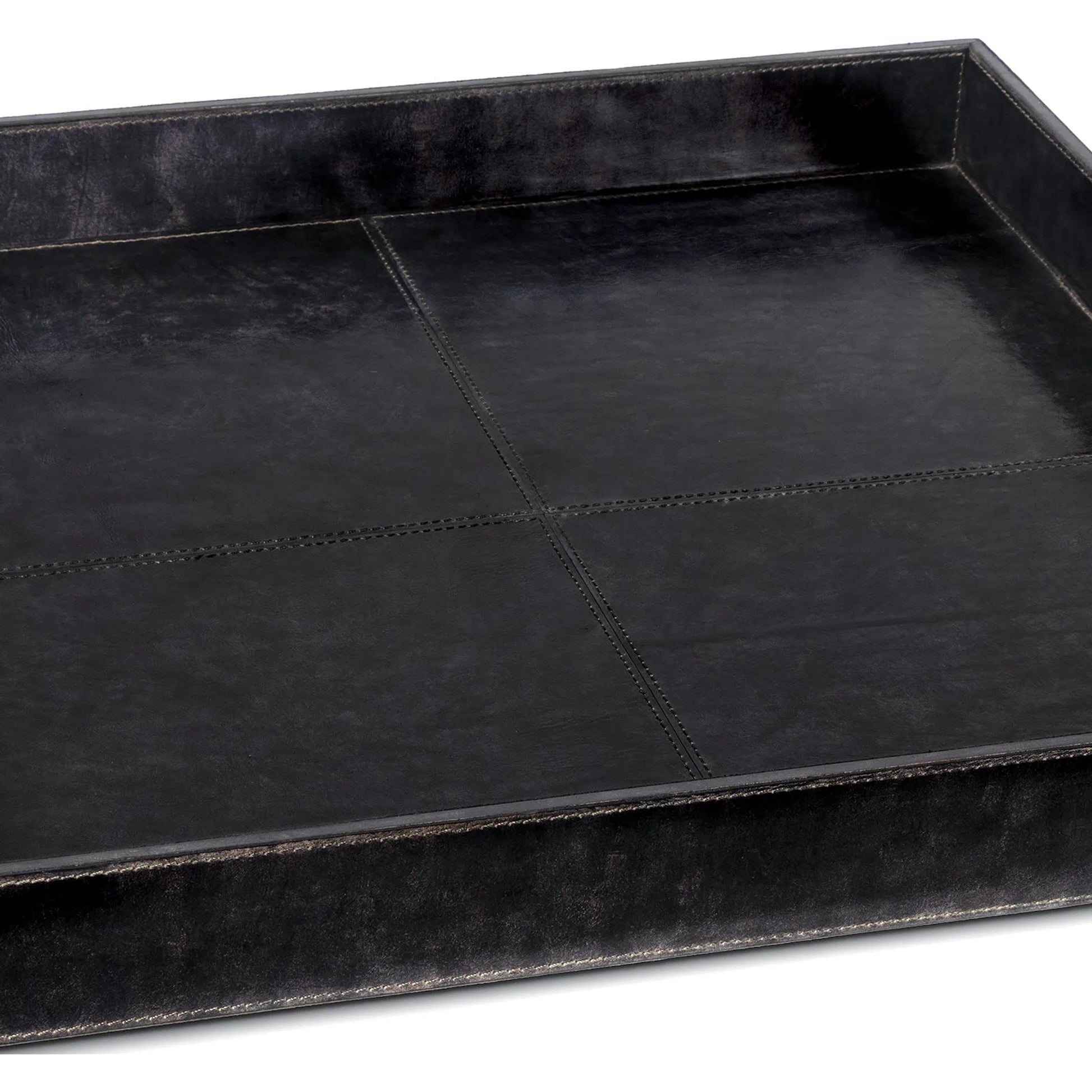 Derby Square Leather Tray by Regina Andrew. Made from leather in a modern style.