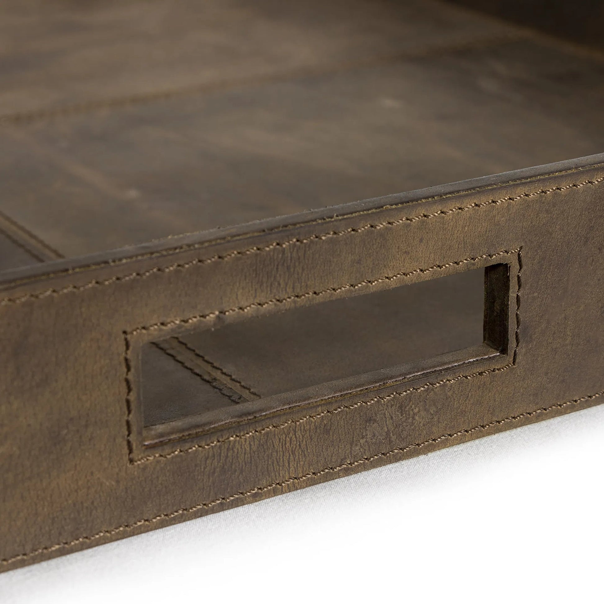 Derby Square Leather Tray by Regina Andrew. Made from leather in a modern style.