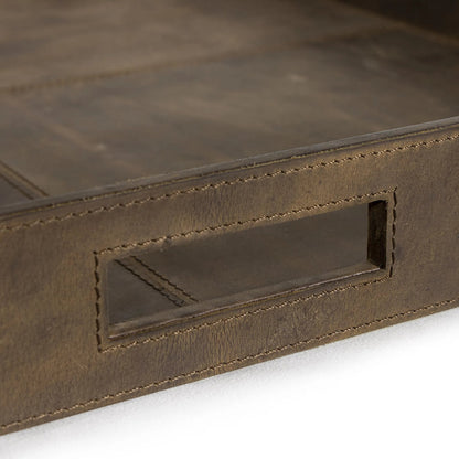 Derby Square Leather Tray by Regina Andrew. Made from leather in a modern style.