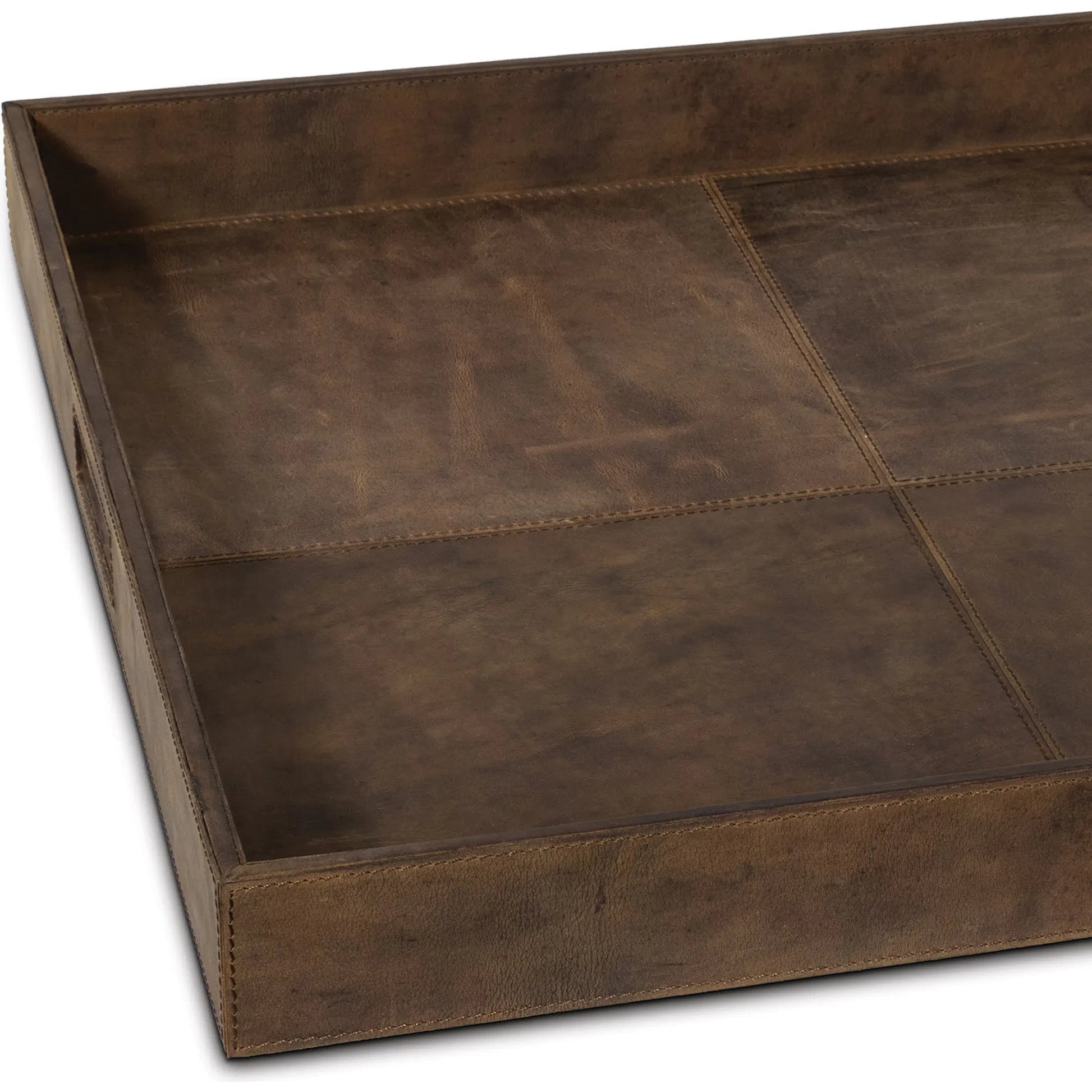 Derby Square Leather Tray by Regina Andrew. Made from leather in a modern style.