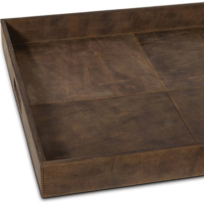 Derby Square Leather Tray by Regina Andrew. Made from leather in a modern style.