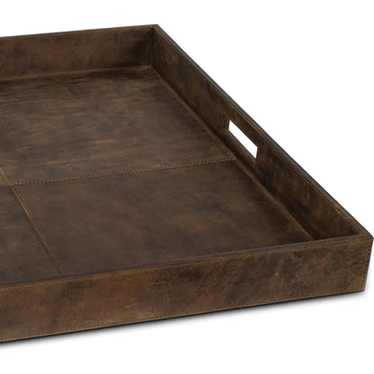 Derby Square Leather Tray by Regina Andrew. Made from leather in a modern style.
