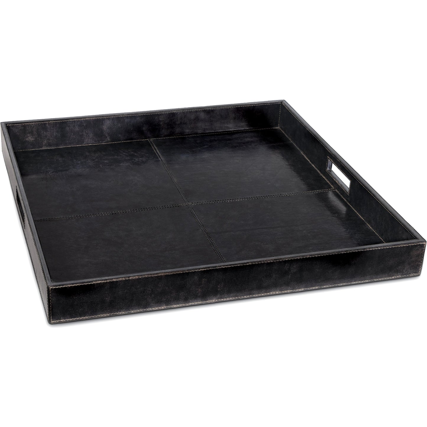 001 SI-1949267 | Primary Silo | Derby Square Leather Tray by Regina Andrew. Made from leather in a modern style.