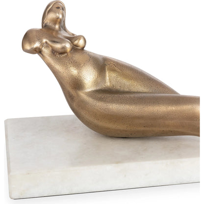 Rhea Sculpture by Regina Andrew in brass. Made from aluminum in a modern style.