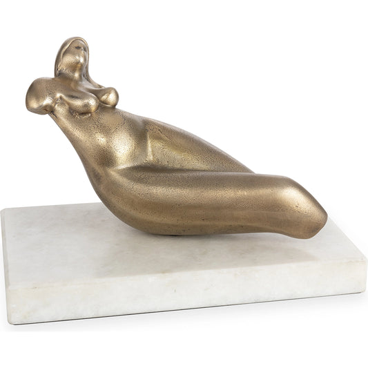 Rhea Sculpture by Regina Andrew in brass. Made from aluminum in a modern style.
