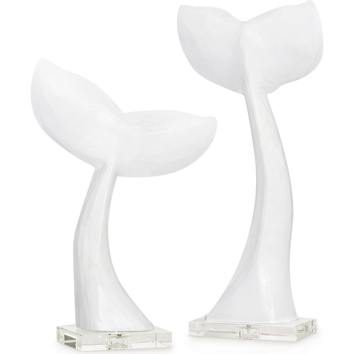 001 SI-2002256 | Primary Silo | Whale Tail Pair by Regina Andrew in white. Made from resin in a coastal style.