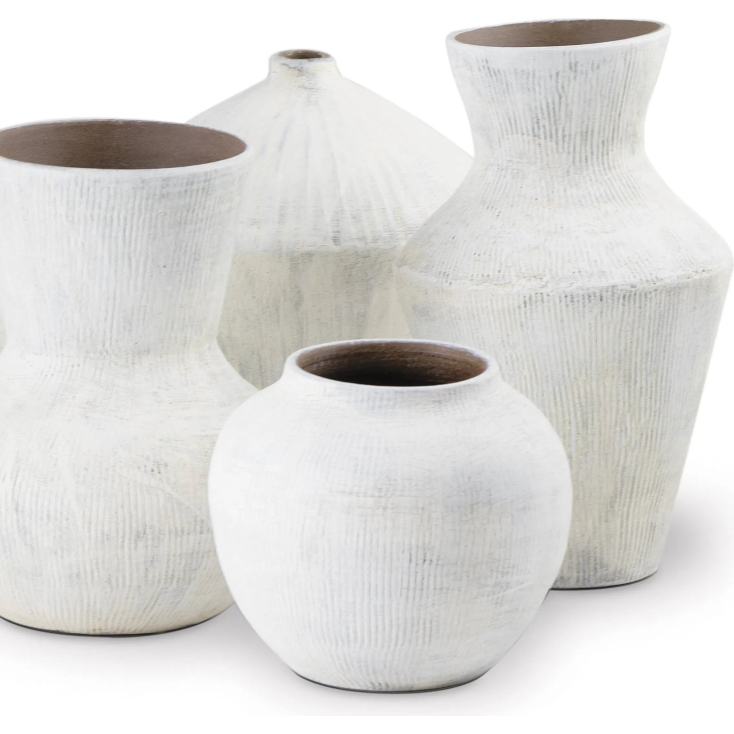 003 SI-2262796 | Closeup | Noor Ceramic Vase Set by Regina Andrew in white. Made from ceramic in a modern style.