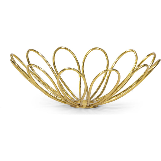 Daisy Bowl by Regina Andrew in gold and polished brass. Made from iron in a modern style.